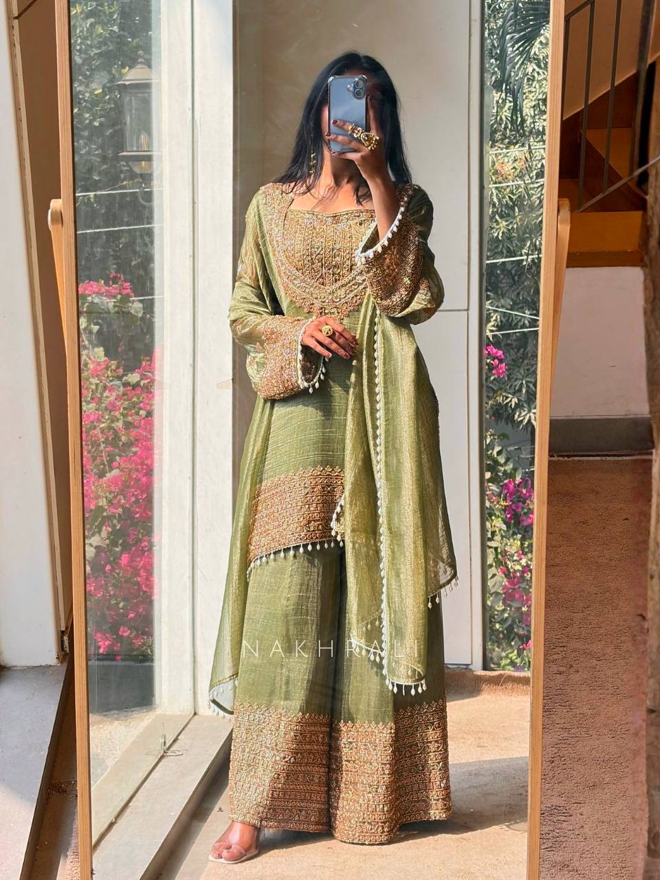 Royal Orchid Embroidered Evening Couture